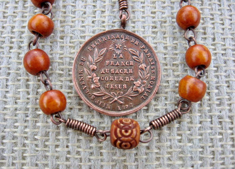 Chaplet of the Sacred Heart of Jesus With Bone Beads - Etsy
