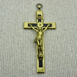Inlaid Crucifix with Crown of Thorns, made in Germany