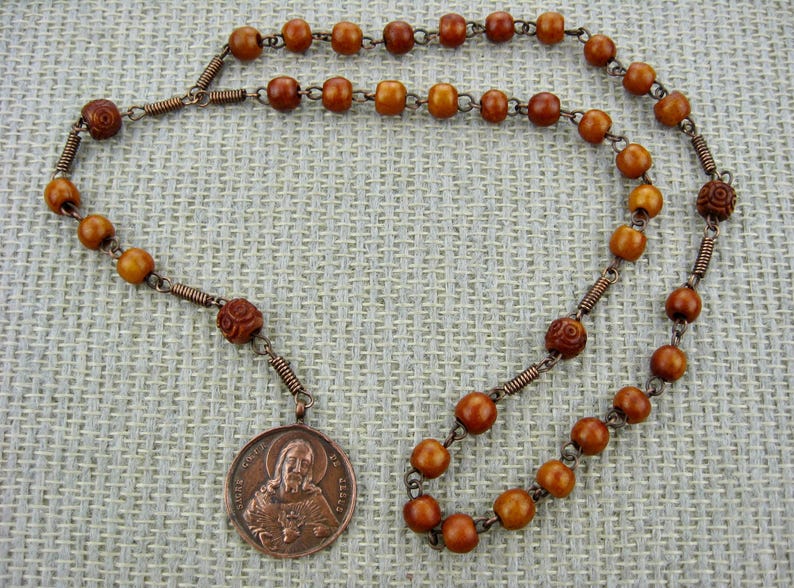 Chaplet of the Sacred Heart of Jesus With Bone Beads - Etsy