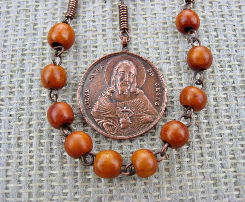 Chaplet of the Sacred Heart of Jesus With Bone Beads - Etsy