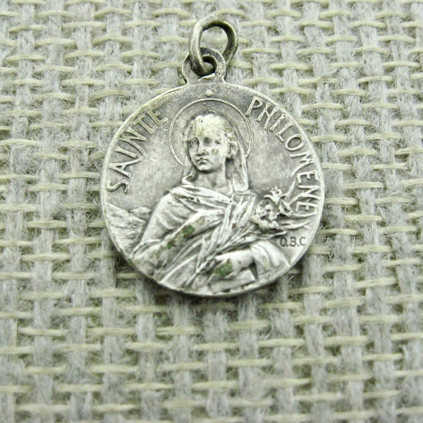 Saint Philomena and Saint Cure D'Ars Medal, stamped OBC