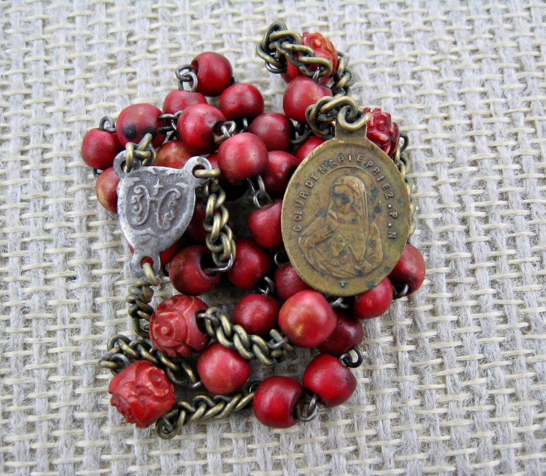 Chaplet of the Sacred Heart With Bone Beads - Etsy