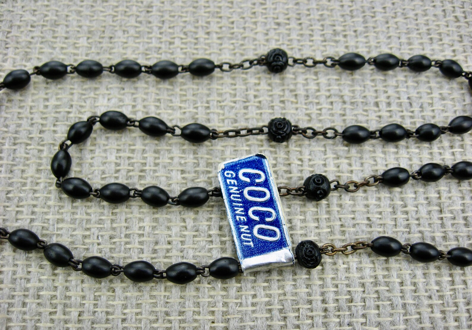 Coco Bead Rosary With Miraculous Mary Centerpiece and Ebony Etsy