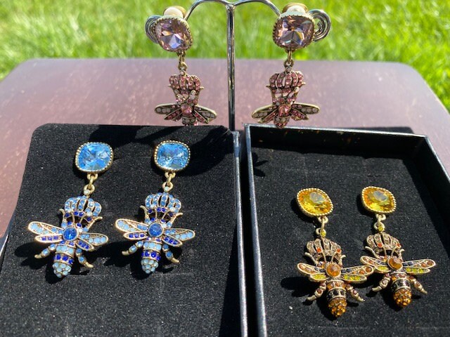 Heidi Daus "Her Majesty the Queen" Crystal Drop Earrings Clip on Choose your color