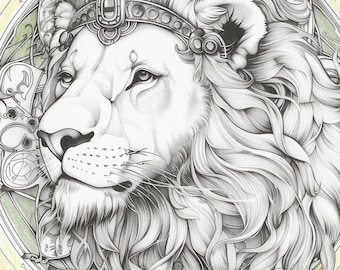 Steampunk Coloring Book - Magical Animals