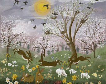 Spring Joy / saisonale Luxus - Grußkarten und Postkarten / Innenseite blanko /