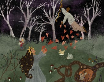 Love Under the Stars Greeting Card: Celestial Valentine, Eco-Friendly A6