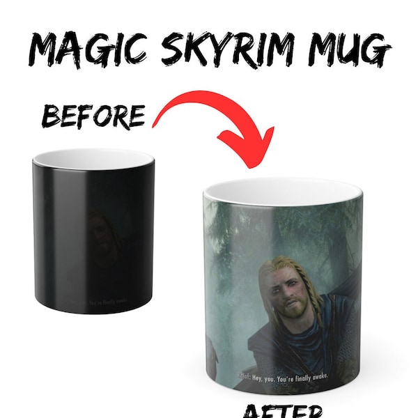 Skyrim "You're Finally Awake" Magic Color Changing Mug - 11oz