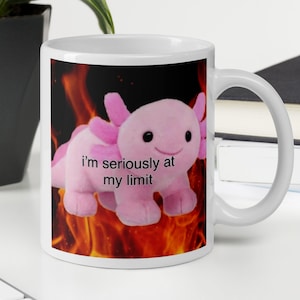 Axolotl Meme White glossy mug