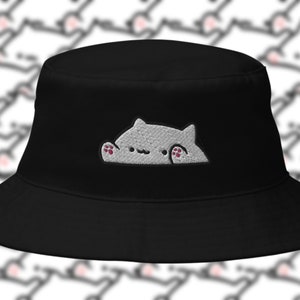 Bongo Cat Bucket Hat | meme cat bucket hat | meme bucket hat | Katten bucket hat | kawaii bucket hat | schattige kat bucket hat | Kawaii kattenhoed