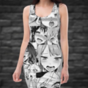 Ahegao Face Anime Bodycon Dress