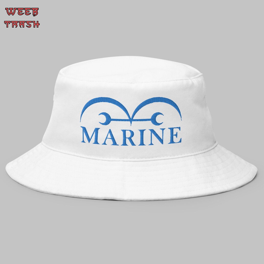 Marine Embroidered Bucket Hat Anime Bucket Hat Etsy