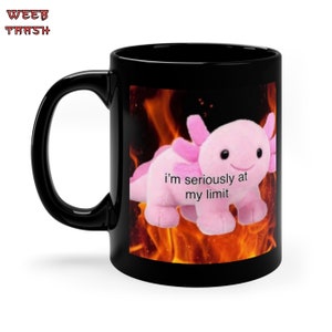 Axolotl Meme Black Glossy Mug