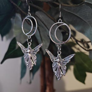 Moon Fairy Earrings / Fairytale Fantasy Jewelry / Pixiecore Gift / Cottagecore Earrings / Crescent Moon Earrings / Fairycore Style