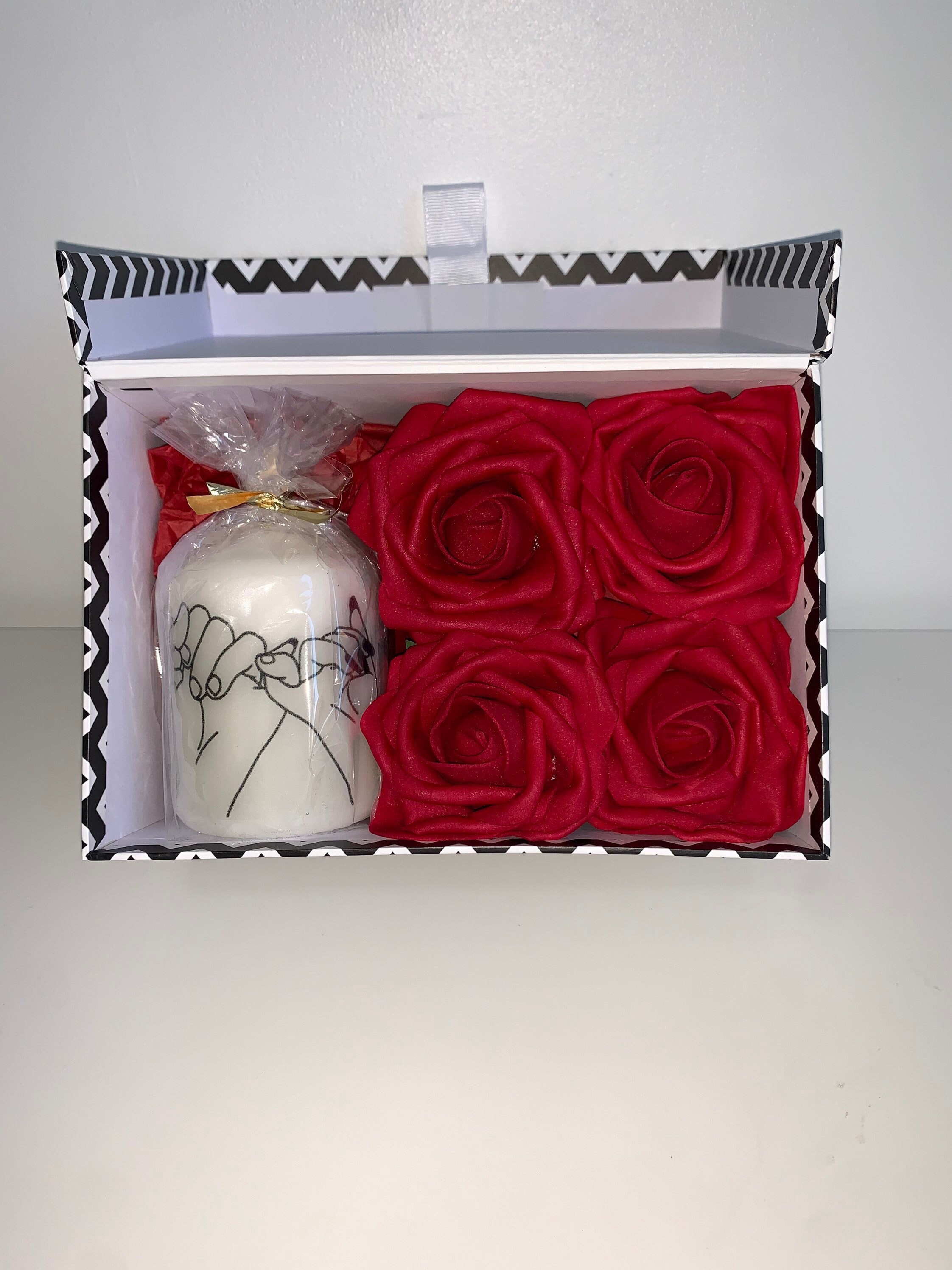 Box Florale, Flowerbox, Bougie, Fleurs Artificielles, Boîte Cadeau, Gift, Box Femme