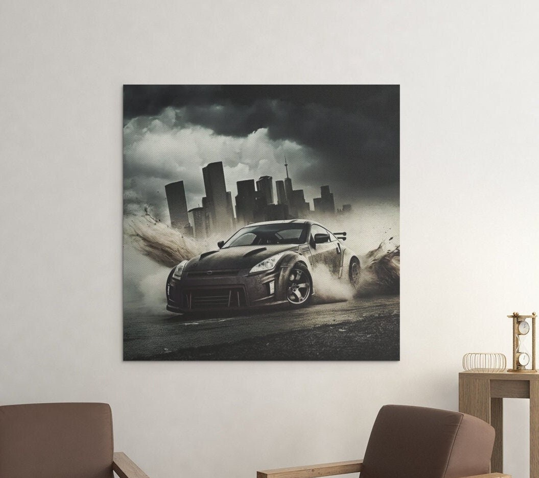 Nissan 350z Drifting Drift Car Motorsport Wall Art Wall Decor Photograph  Print Photograph Sports Car Photo Poster 