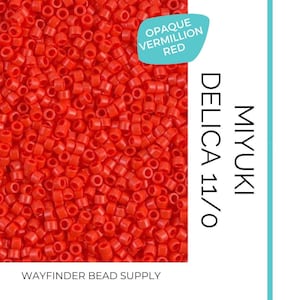 OPAQUE VERMILLION RED Delica 11 | Miyuki 11/0 | Miyuki Delica Beads | 11-0 Beads | Miyuki Seed Beads | DB727