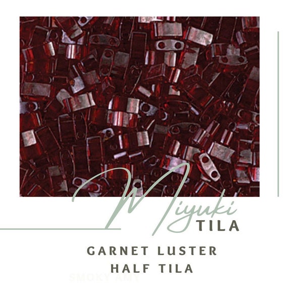 GARNET LUSTER Half Tila | Miyuki Tila Beads | 304 | Half Tila | Bracelet Beads | Seed | Tile | HTL304