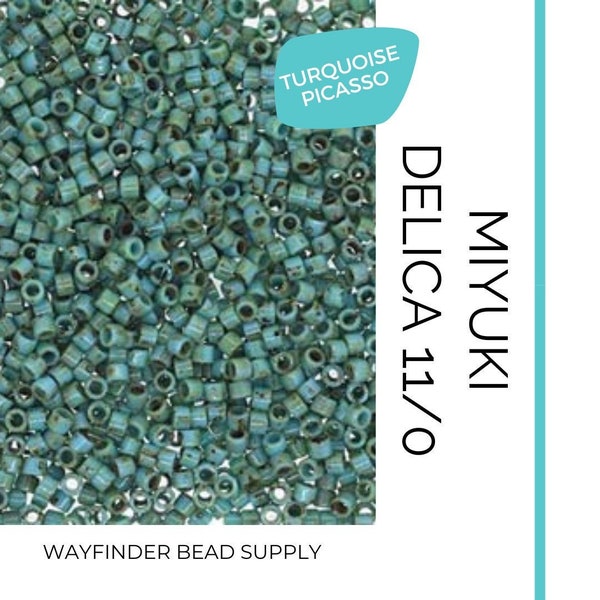 TURQUOISE PICASSO Delica 11 | Miyuki 11/0 | Miyuki Delica Beads | 11-0 Beads | Miyuki Beads | DB2264