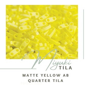 MATTE YELLOW AB Quarter Tila | Miyuki Tila Beads | Quarter Tila | Jewelry Beads | Tile Bead | QTL404FR