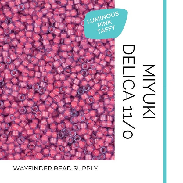 LUMINOUS PINK TAFFY Delica 11 | Miyuki 11/0 | Miyuki Delica Beads | 11-0 Beads | DB2048 | Miyuki Beads