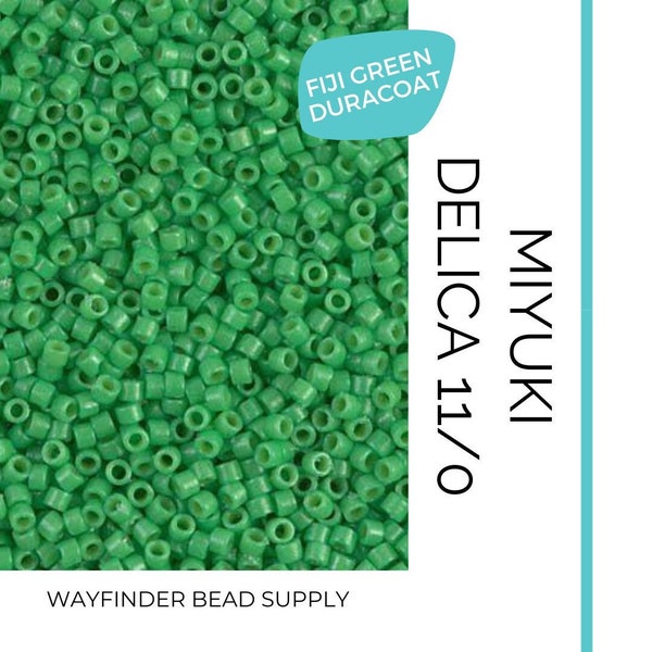 FIJI GREEN DURACOAT Delica 11 | Opaque | Miyuki 11/0 | Miyuki Delica Beads | 11-0 Beads | Miyuki Seed Beads | DB2126