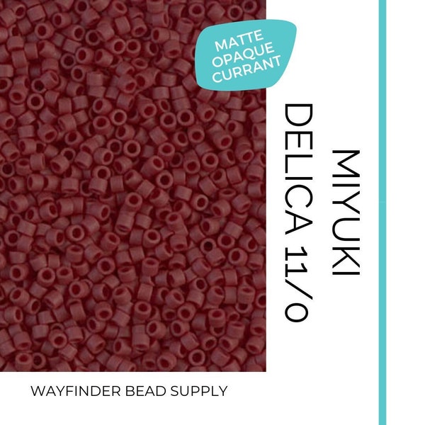 MATTE OPAQUE CURRANT Delica 11 | Miyuki 11/0 | Miyuki Delica Beads | 11-0 Beads | Miyuki Beads | DB1584