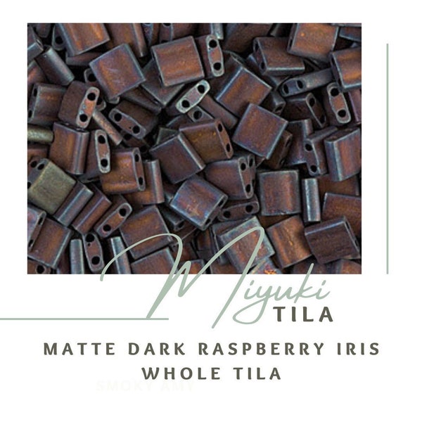 MATTE DARK RASPBERRY Iris Whole Tila | Miyuki Tila Beads | Metallic Style Bracelet Beads | Seed | Tile | TL2005