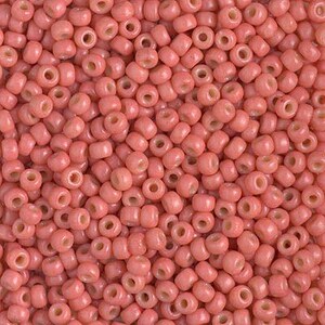 LIGHT WATERMELON DURACOAT 8/0 Miyuki Rocaille Beads | Opaque Dyed | Seed Beads | Rocaille Round | Round Beads | RR8-4464