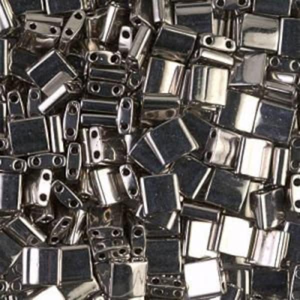 NICKEL PLATED TILA | Miyuki Tila Beads | Whole Tila, Half Tila, Quarter Tila | Tile Bead | 190