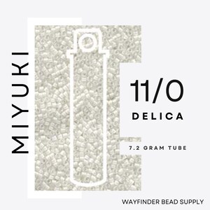 LINED WHITE AB Delica 11/0 | 7.2 Gram Tube Approx. | Miyuki 11/0 | Miyuki Delica Beads | 11-0 Beads | Miyuki Beads | DB066