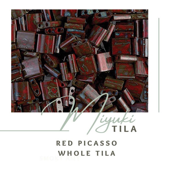 RED PICASSO Whole Tila | Miyuki Tila Beads | 4521 | Anklets & Bracelets Beads | Seed Beads | Tile Bead | TL4521