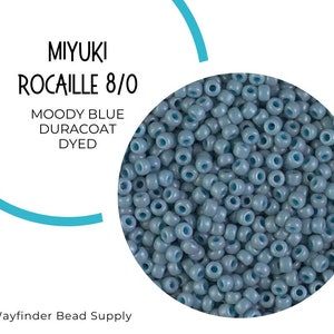 MOODY BLUE DURACOAT Dyed 8/0 Miyuki Rocaille Beads | Opaque Dyed | Seed Beads | Rocaille Round | Round Beads | RR8-4479