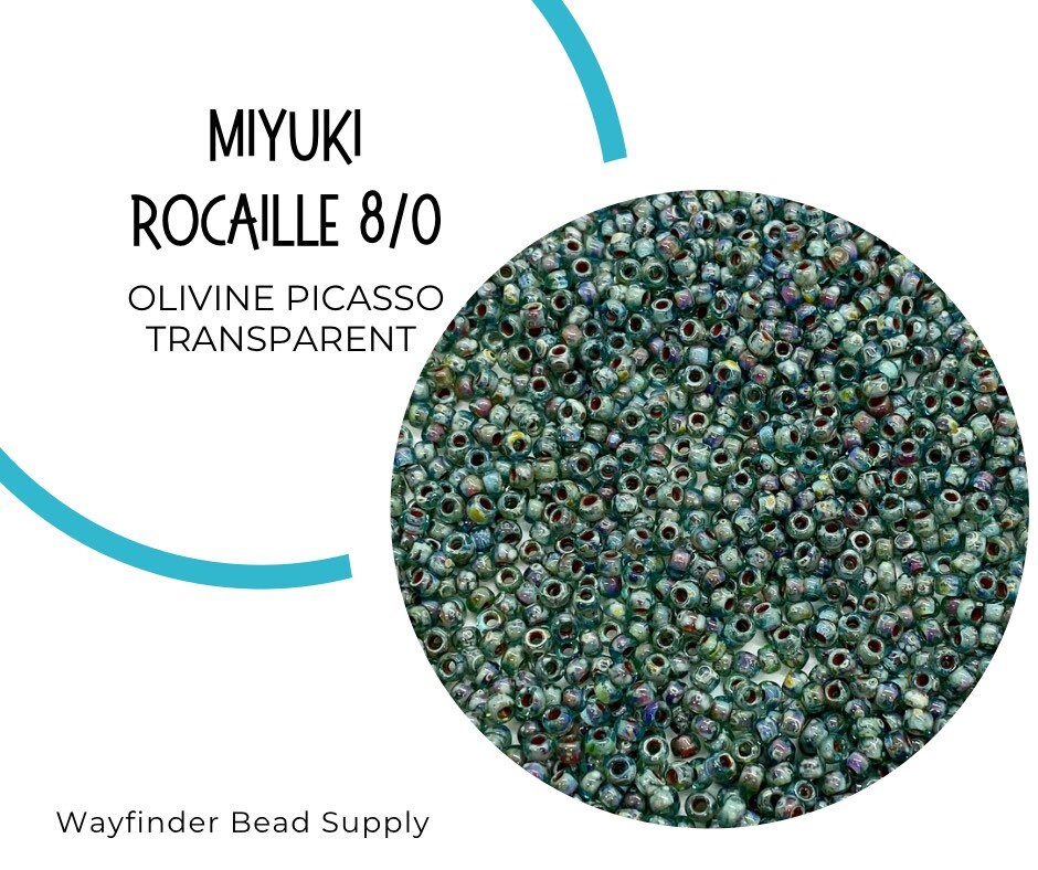 8-4506, Miyuki 22g Transparent Picasso Olivine 8-4506, Miyuki 22g Transparent Picasso Olivine