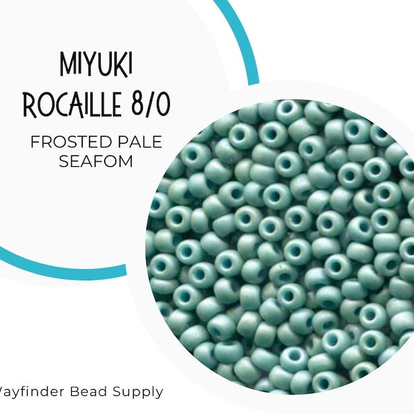 FROSTED PALE SEAFOM 8/0 Miyuki Rocaille Beads | Miyuki Seed Beads | Miyuki 2028 | Rocaille Round | Glass Beads | RR8-2028