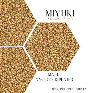 MATTE 24KT GOLD Plated Rocaille 11/0 | Seed Beads | Miyuki Rocaille Beads | Miyuki Seed Beads | 11/0 Round Beads | RR11-191F