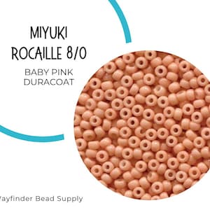 BABY PINK Duracoat 8/0 Miyuki Rocaille Beads | Opaque Dyed | Seed Beads | Rocaille Round | Round Beads | RR8-4461