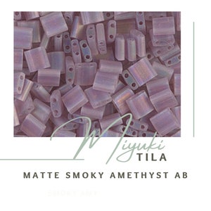 MATTE SMOKY AMETHYST Ab | Whole Miyuki Tila Beads | Transparent | Tile | TL142FR