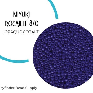 COBALT 8/0 Miyuki Rocaille Beads | Opaque | Rocaille Round | Glass Beads | 414 Miyuki | Round Glass Bead | RR8-414