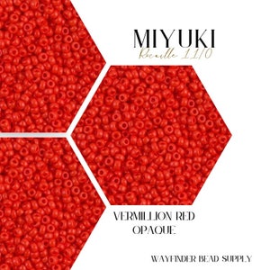 VERMILLION RED OPAQUE Rocaille 11/0 | Miyuki Seed Beads | Miyuki Round Beads | 11/0 Round | Seed Beads | RR11-407