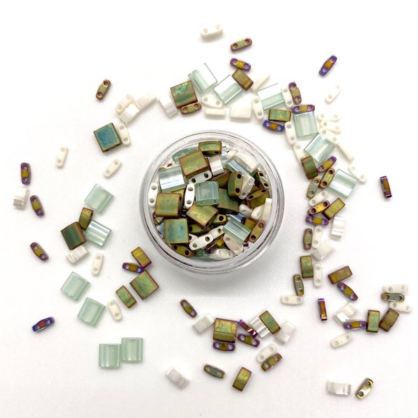 MIXED NUTS | Miyuki Tila Beads | Tila Mix | Whole, Half, Quarter Tila | Bracelet Beads | Seed Beads | Tile Bead | Minimal | Woodsy | Glass