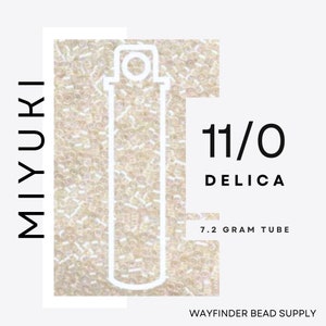 OFF WHITE AB Delica 11/0 | 7.2 Gram Tube Approx. | Miyuki 11/0 | Miyuki Delica Beads | 11-0 Beads | Miyuki Beads | DB052