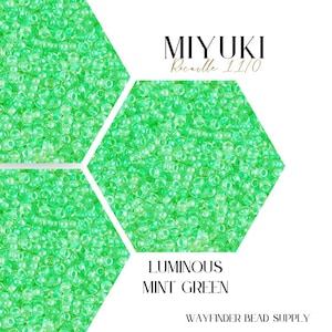 LUMINOUS MINT GREEN Rocaille 11/0 | Miyuki Seed Beads | Rocaille Round | Round Glass Beads | RR11-1120
