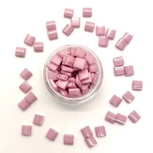 ANTIQUE ROSE LUSTER | Miyuki Tila Beads | 599 | Whole Tila, Half Tila, Quarter Tila | Bracelet Beads | Seed Beads | Tile Bead | Glass
