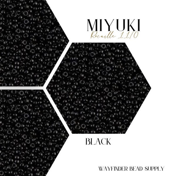 BLACK 11/0 Rocaille | Miyuki Rocaille Beads | Opaque | Miyuki Seed Beads | 11/0 Round | 401 | Trendy Beads | RR11-401
