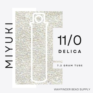 CRYSTAL AB Delica 11/0 | 7.2 Gram Tube Approx. | Miyuki 11/0 | Miyuki Delica Beads | 11-0 Beads | Miyuki Beads | DB051