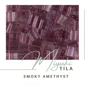 SMOKY AMETHYST | Miyuki Tila Beads | Transparent | 142 | Whole & Half Tila | Bracelet Beads | Seed | Tile | TL142