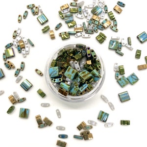 EARTHLY TREASURE | Miyuki Tila Beads | Tila Mix | Whole, Half, Quarter Tila | Bracelet Beads | Seed Beads | Tile Bead | Minimalist | Glass