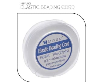 ELASTIC BEADING CORD | Miyuki 0.3~0.5mm | 20 Meters | Stretch Cord | Stretch String | Stretchy String | Beading Cord