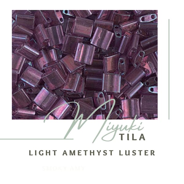 LIGHT AMETHYST LUSTER | Miyuki Tila Beads | 316 | Whole Tila, Half Tila | Bracelet Beads | Seed | Tile